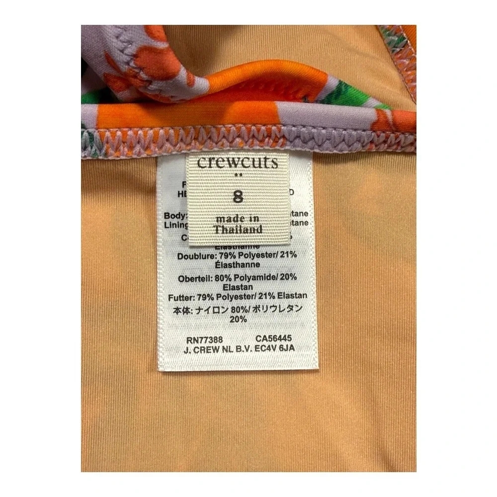 Crewcuts Orange Citrus Print Swimsuit‎ Bottoms Size 8 Lavender Girls NWOT